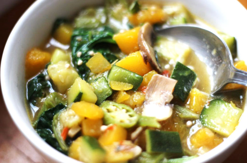 Soupe de gombos et courge butternut