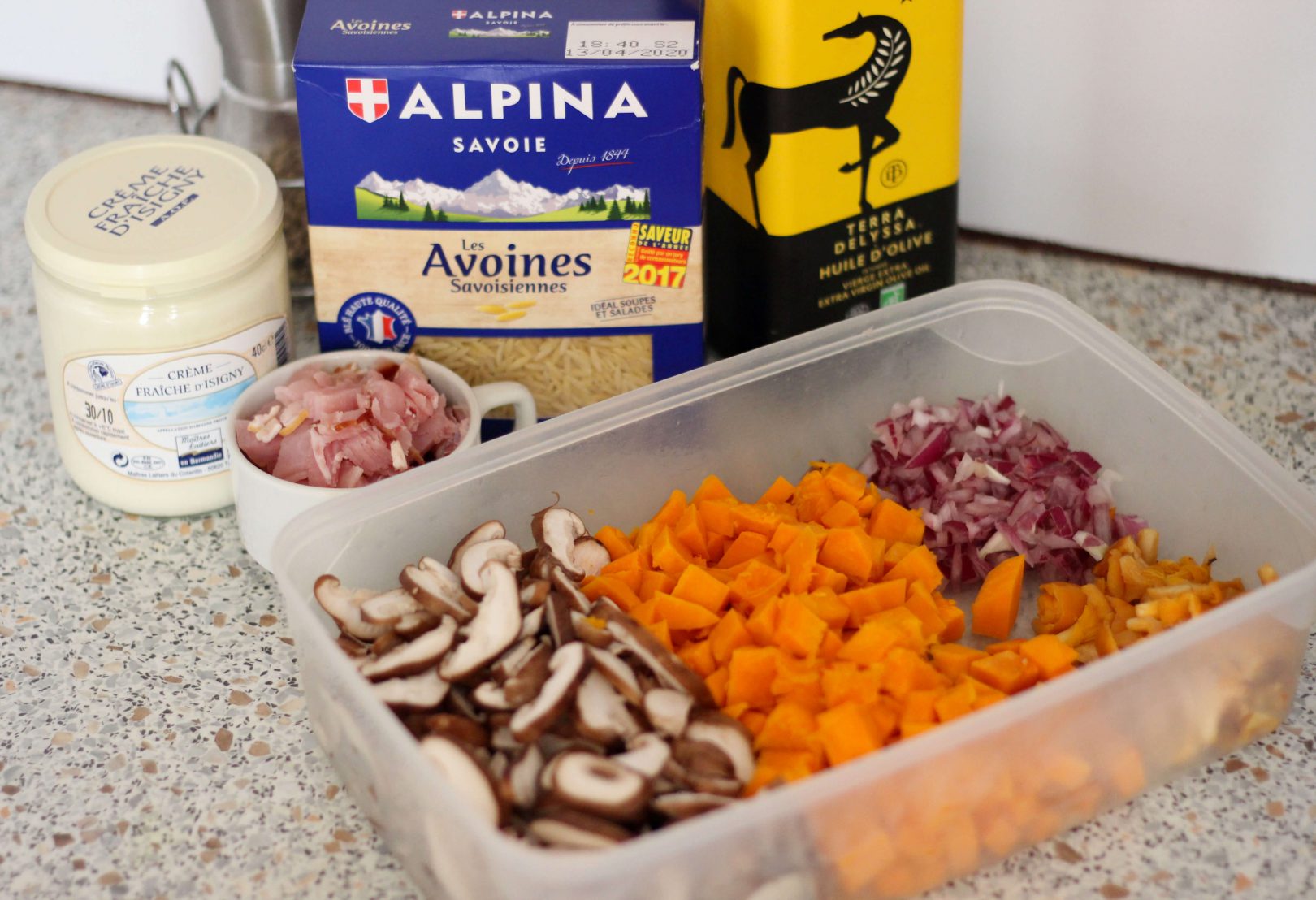 Pâtes avoines au potimarron et champignons shiitake