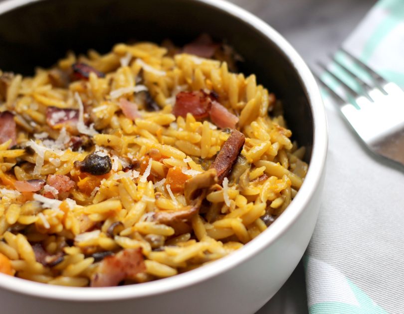 Pâtes avoines au potimarron et champignons shiitake