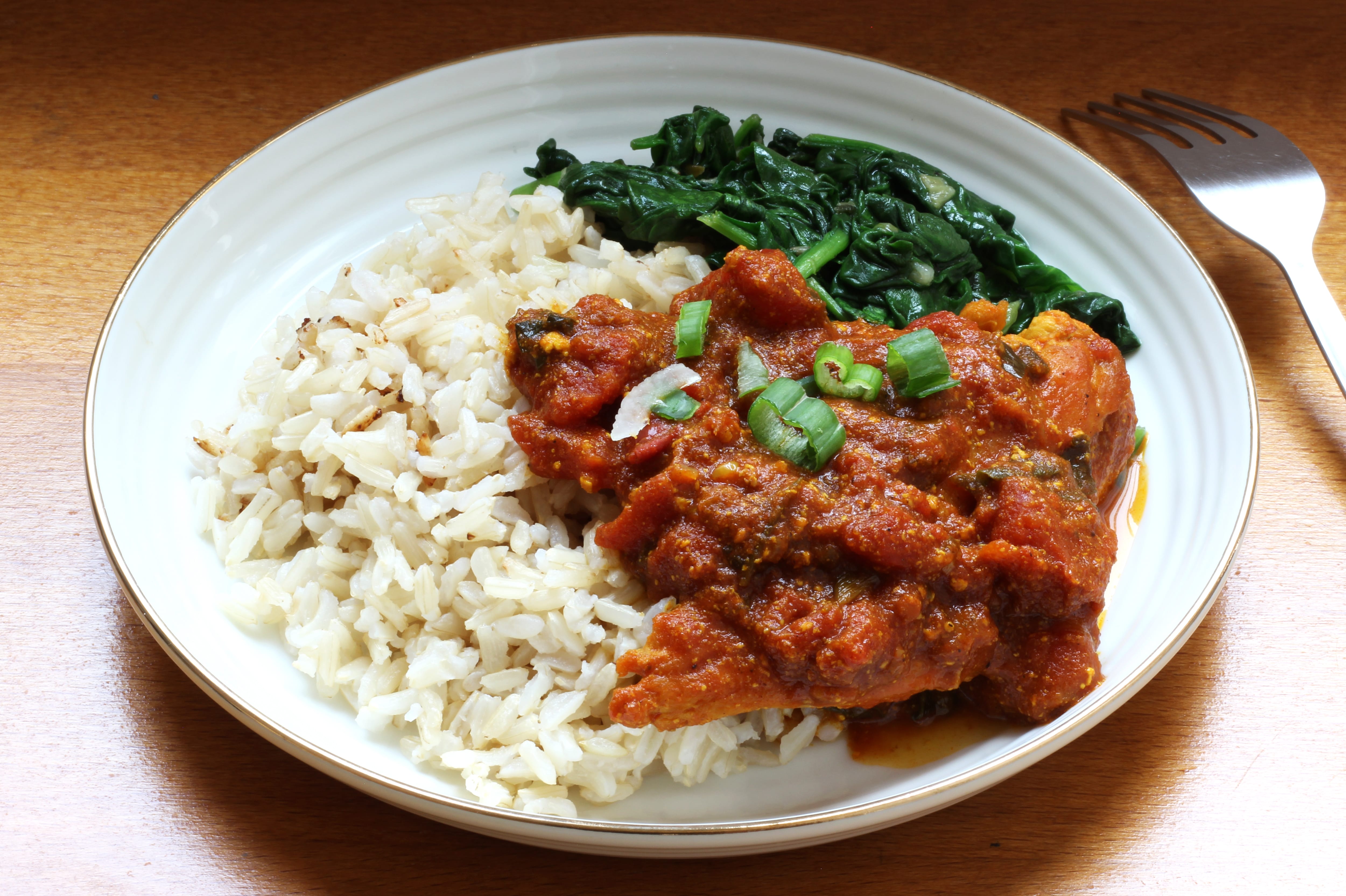 Riz thaï, poulet curry & coco