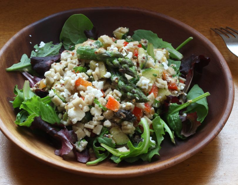 Salade de crozets aux asperges, courgettes et feta