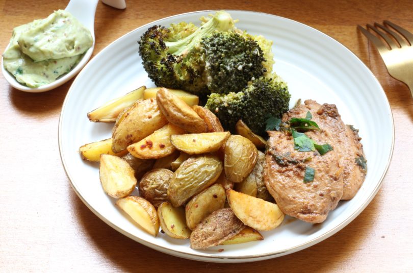 Poulet au miso et potatoes au four