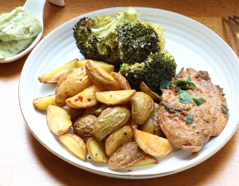 Poulet au miso et potatoes au four